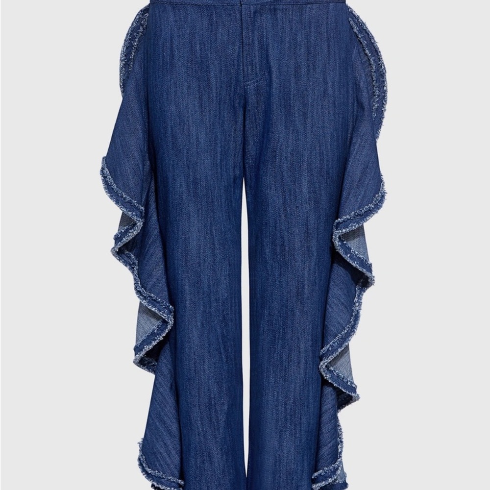 Alexis Nikko Ruffle Cropped Denim Jeans